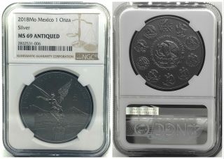 2018 Mexico 1 Onza Silver Ngc Ms 69 Antiqued