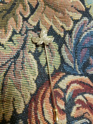 Antique Vintage Golden Leaf Stick Pin Brooch Jewelry