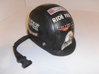 Vintage Bell Leather Protest Half Shell Biker Motorcycle Helmet Barn Find
