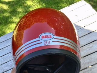 Vintage 1982 BELL TOURSTAR Full Face W/Shield Red Motorcycle Helmet 6 3/4 Size 4
