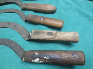 5 vtg/antique Hand Scythe Sickle Grass Weed Sling Blade Cutting Tools 2