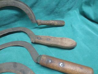 5 vtg/antique Hand Scythe Sickle Grass Weed Sling Blade Cutting Tools 3