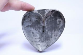 Antique Metal Tin Primitive Heart Cookie Cutter W/ Handle