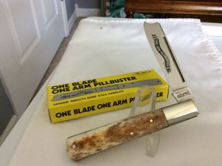 Parker One arm Pillbuster Knife smooth bone handles in the box pretty one 2