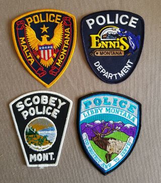 Usa - 4 X Different Police Patches - Montana
