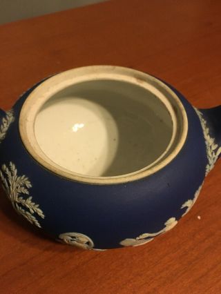 Antique Circa 1900 Wedgwood Blue Jasperware Small Teapot 4 