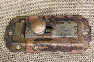 Cabinet Cupboard Latch Catch 3 1/8” Vintage Primitive Copper Brass Cast Iron