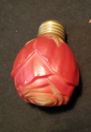 Vtg/antique Glass Rose Shaped Light Bulb Made In Austria Flower Figural