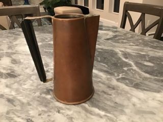 Vintage Copper Pitcher W/brass & Wood Handle By Copper Craft Guild - 8.  5 In Tall