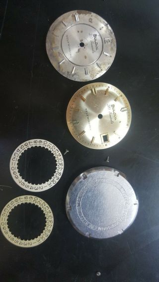 2 Vintage Bulova 10cracd 30 Jewel Automatic Wrist Watch Movement Parts.  Dy