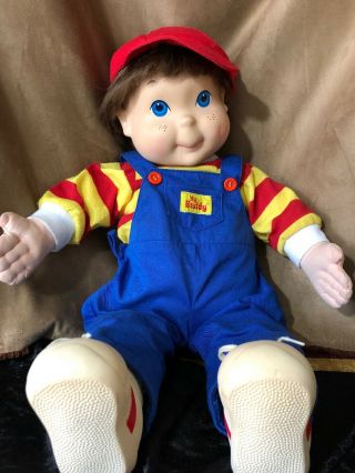 Vintage 1990 My Buddy Doll By Playskool 22 " Blue Eyes With Red Cap/overalls