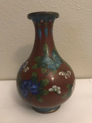 Antique Chinese Cloisonne Vase - 6.  5 Inches Tall