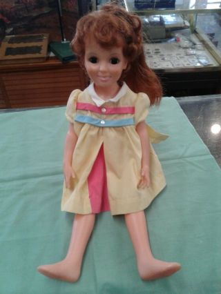 Crissy Doll Hair Grows Ideal 1969 Vintage Dress No Shoes Red Hair