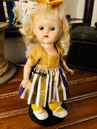 VINTAGE 50 ' s VOGUE GINNY DOLL - BLONDE HAIR SLWPL,  MEDFORD TAGGED OUTFIT 3