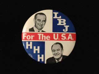 Lbj - Hhh For The U.  S.  A.  3 1/2 Inch Button Bag 4