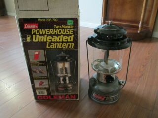 Coleman Powerhouse Unleaded Fuel Lantern 295 - 700 W/box & Instructions