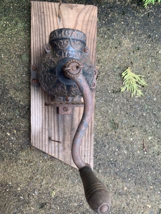 Antique Crystal Arcade Wall Coffee Mill Grinder Parts Project