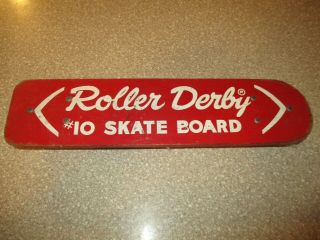 Vintage Roller Derby Skate Board No.  10 Wood With Steel Wheels 1960 