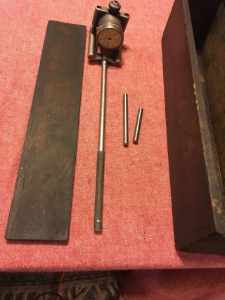 L.  S.  Starrett No.  452 Improved Cylinder Gage With Wooden Box Antique Tool