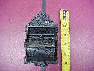 Vintage Antique Wall Mounted Cherubs Black Cast Iron Match Holder