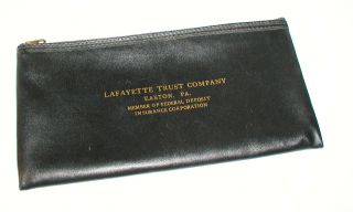 Lafayette Trust Company Easton,  Pa Paper Money Bank Vinyl Zipper Coin Bag