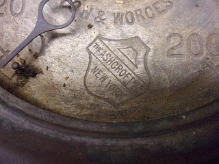 Antique ASHCROFT 200 PSI Pressure Gauge w/Brass Face Braman,  Dow & Co.  Boston 3
