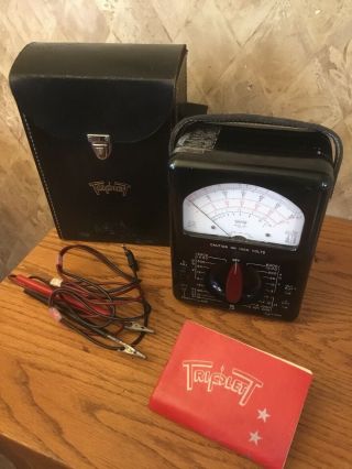 Vintage Triplet Model 630 Volt Ohm Milliammeter With Case & Instructions