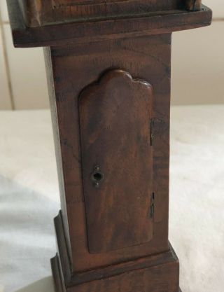 Vintage Treen Wooden Longcase Grandfather Clock POCKET WATCH HOLDER CASE 3