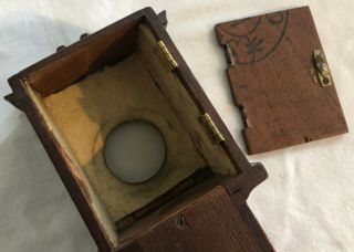 Vintage Treen Wooden Longcase Grandfather Clock POCKET WATCH HOLDER CASE 8