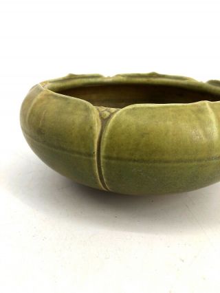 Vintage Green Ceramic Pottery Bowl Art Deco Nouveau 2