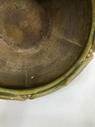 Vintage Green Ceramic Pottery Bowl Art Deco Nouveau 7