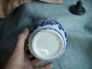 Old Antique Chinese Hand Painted Blue & White Lotus Flower Vase Jar c.  1890 Fine 5