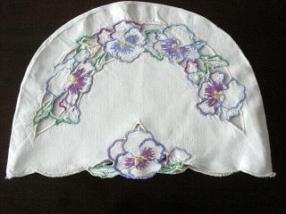 Lovely Vintage Tea Cozy Teapot Cover Hand Emb/cutwork Floral " Off White " Linen