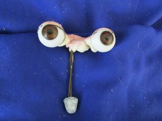 Antique German Blown Glass Eyes Lead Bars - Fit 28 " Doll Meas 23/4 " Acros