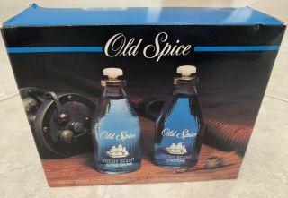 Nos Old Spice Fresh Scent After Shave And Cologne Set Vintage Shulton 1988