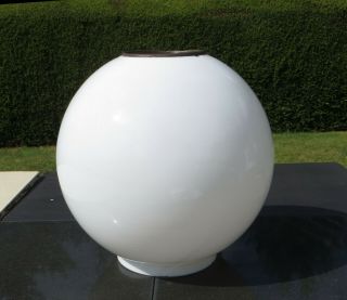Vintage White/opal Milk Glass Oil Lamp Shade / Globe - 4 " / Duplex Fitter