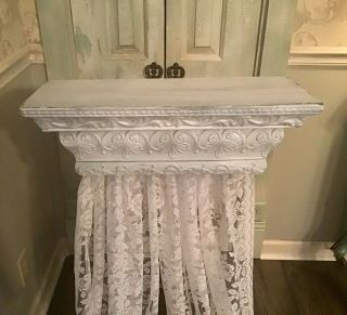 Shabby Farmhouse Bed Crown/shelf Distressed Vintage Style