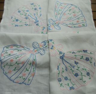 Hand embroidered crinoline ladies & flowers tablecloth 2