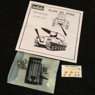 (d100) Vintage Solido " Plan De Pose " Weapons,  Slide Decals Pluton Amx30