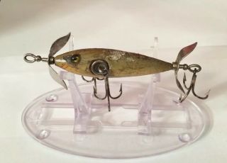 Vintage Antique Early Heddon Dowagiac 100 Glass Eyes 3 Hook Fishing Lure