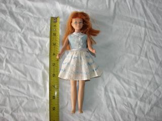 Vintage Doll 9 Inch Skipper Blue Eyes Reddish Hair Marked Mattel 1963 On Rear