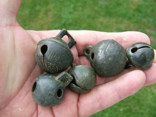 5 X 17th / 18th Century Bronze Crotal Bells – Complete & Still Ringing
