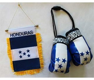 Honduras Mini Boxing Gloves & Window Hanger Combo Car Decoration