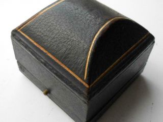 Lovely Antique Domed Leather Jewellery Jewelery Box Brooch Rings Watch Chains