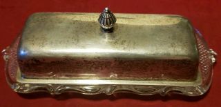 Antique Fisher Sterling Topped Butter Dish Heisey Glass Bottom As Pictured