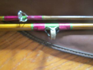 2 Vintage Heddon Deluxe Pal Rod 3151 L 5 Ft.  W/handle & Bag Fishing Rod Pole