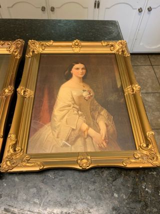 Vintage Southern Belle & Jenny Lyn Gold Framed Pictures 14 1/2 By 11 1/2 2
