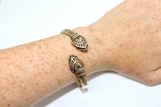 A Stunning Antique Victorian Etruscan Sterling Silver Gilt 925 Bangle 12756f
