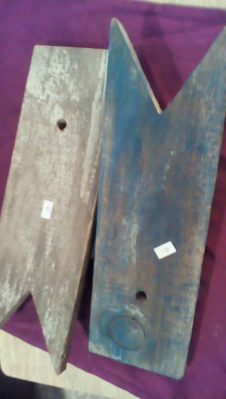 A very vintage hand made wood boot jacks,  14 