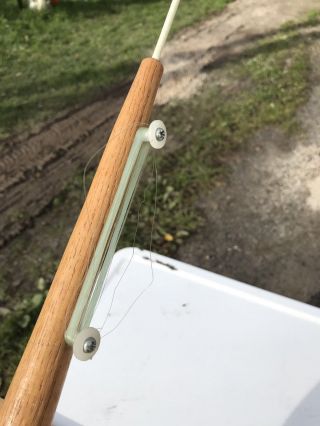 Vintage Ice Fishing Rod Wood Handle 29” Inch 3